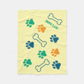 Bot en Pawprint Gepersonaliseerde Hondendekens Fleece Deken (Voorkant)