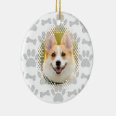Bot en poot print patroon hond Lijst Keramisch Ornament (Rechts)