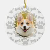 Bot en poot print patroon hond Lijst Keramisch Ornament (Voorkant)