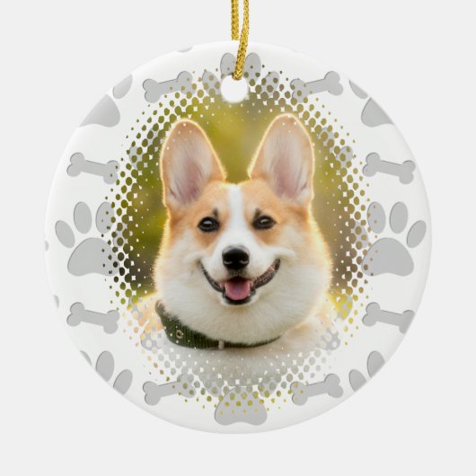 Bot en poot print patroon hond Lijst Keramisch Ornament (Voorkant)
