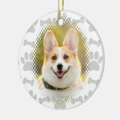 Bot en poot print patroon hond Lijst Keramisch Ornament (Links)