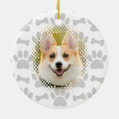Bot en poot print patroon hond Lijst Keramisch Ornament (Achterkant)