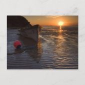 Bot en zonsondergang briefkaart (Voorkant)