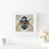 Bot fly 160724IREF215 - Watercolor Vierkante Klok (Huis)