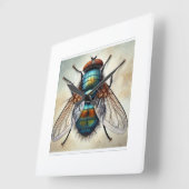 Bot fly 160724IREF215 - Watercolor Vierkante Klok (Hoek)