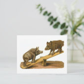 Bot hoofd Varkens Briefkaart (Staand voorkant)