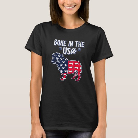 Bot In De Usa Pug 4 Juli T-shirt (Voorkant)
