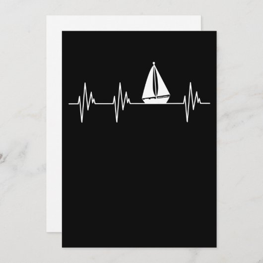 Bot met hartslag schip met verzender cruise Lover  Bedankkaart (Voorkant / Achterkant)