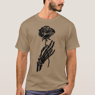 Bot met roos gelukkig halloween dag casual skelet t-shirt
