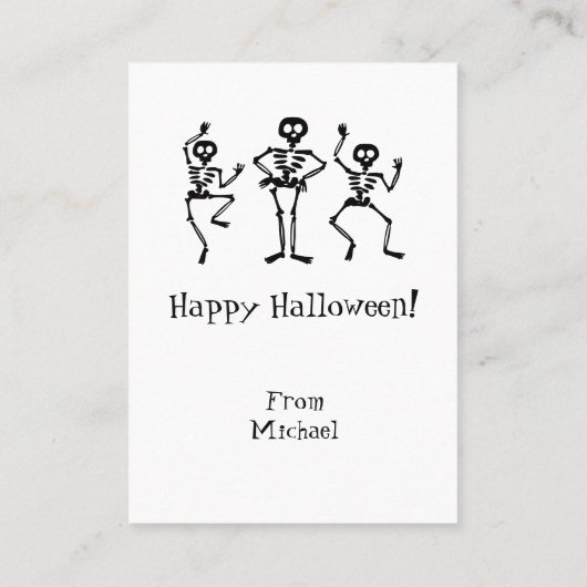 Bot om wild Skeleton Halloween Classroom Kards te  Visitekaartje (Achterkant)