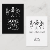 Bot om wild Skeleton Halloween Classroom Kards te  Visitekaartje (Voorkant / Achterkant)