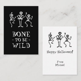 Bot om wild Skeleton Halloween Classroom Kards te Visitekaartje