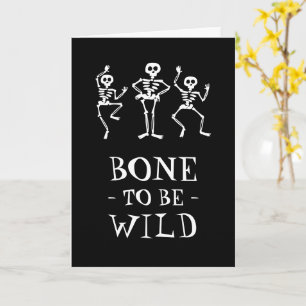 Bot om wild Skeleton Halloween Wenskaart te worden Kaart