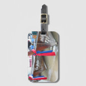 Bot op de strand | Phi Phi-eilanden, Thailand Bagagelabel (Voorkant (verticaal))