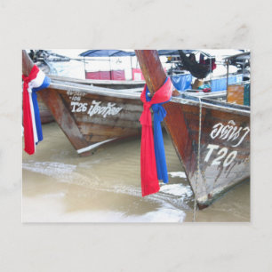 Bot op de strand   Phi Phi-eilanden, Thailand Briefkaart
