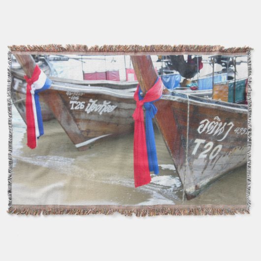 Bot op de strand | Phi Phi-eilanden, Thailand Deken (Voorkant)