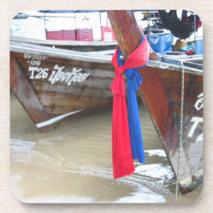 Bot op de strand   Phi Phi-eilanden, Thailand Onderzetter