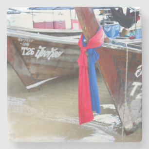 Bot op de strand Phi Phi-eilanden, Thailand Stenen Onderzetter