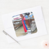 Bot op de strand | Phi Phi-eilanden, Thailand Vierkante Sticker (Envelop)