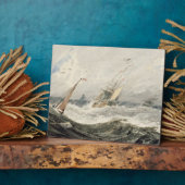 Bot op een Stormy Zee (m/v boven grafiet op wove p Fotoplaat (Zijkant)