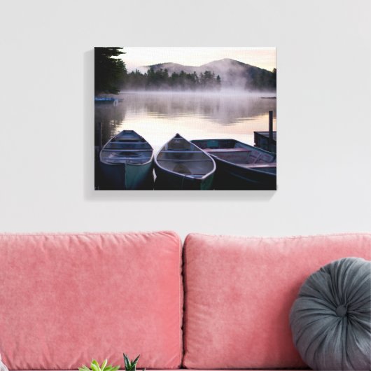 Bot op het meer van de peerlaag canvas afdruk (Insitu (Woonkamer))