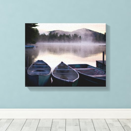 Bot op het meer van de peerlaag canvas afdruk (Insitu (Houten vloer))