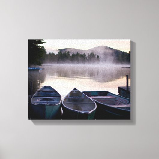 Bot op het meer van de peerlaag canvas afdruk (Voorkant)