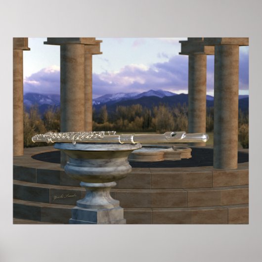 Bot op marmer Vase 1a Poster (Voorkant)