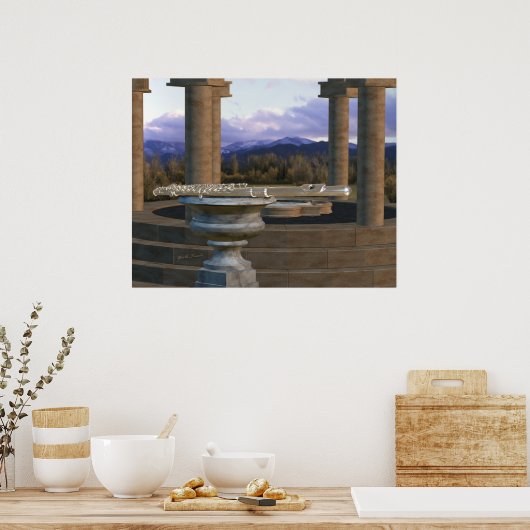 Bot op marmer Vase 1a Poster (Keuken)