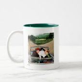 Bot op straat tweekleurige koffiemok (Links)