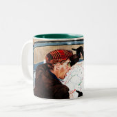 Bot op straat tweekleurige koffiemok (Voorkant links)