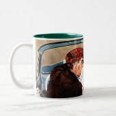 Bot op straat tweekleurige koffiemok (Links)