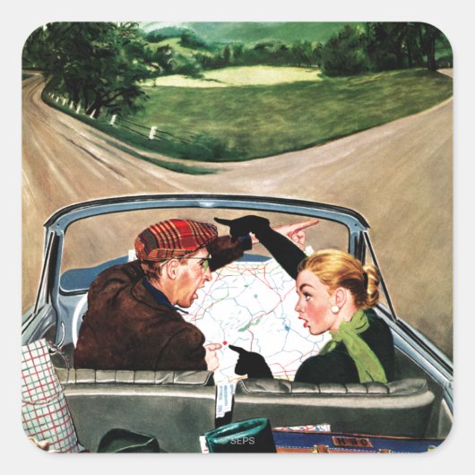 Bot op straat vierkante sticker (Voorkant)