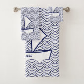 Bot op Waves Bath Towel Set Bad Handdoek (Insitu)