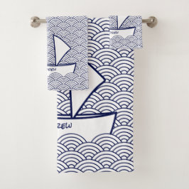Bot op Waves Bath Towel Set Bad Handdoek