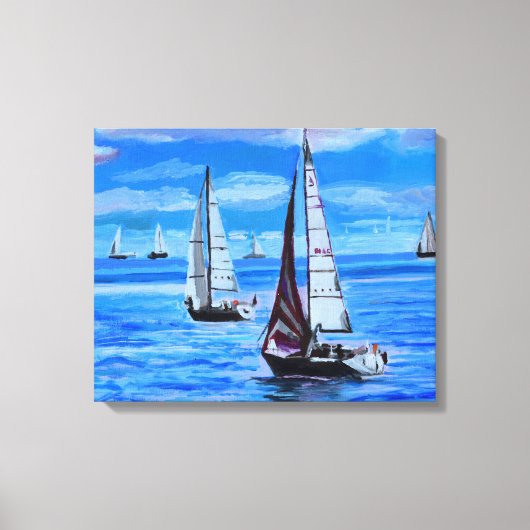 Bot op Zee Canvas Afdruk (Voorkant)