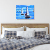 Bot op Zee Canvas Afdruk (Insitu (Slaapkamer))