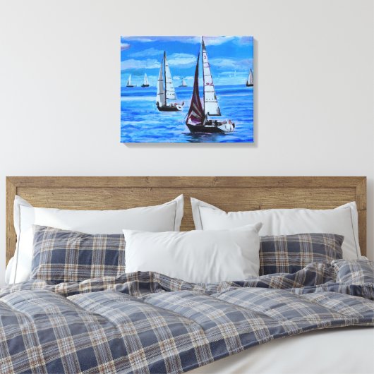 Bot op Zee Canvas Afdruk (Insitu (Slaapkamer))