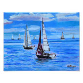 Bot op Zee Foto Afdruk (Voorkant)