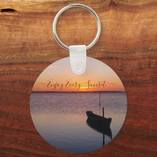 Bot tijdens zonsondergang sleutelhanger (Voorkant)