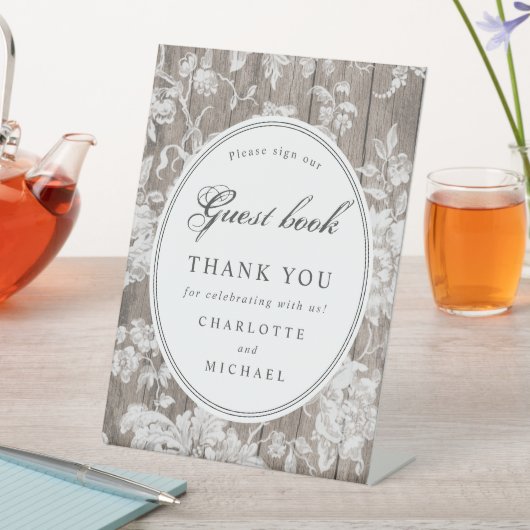 Bot u alstublieft ons trouwbord voor de gasten reclamebord met voetstuk (Insitu)