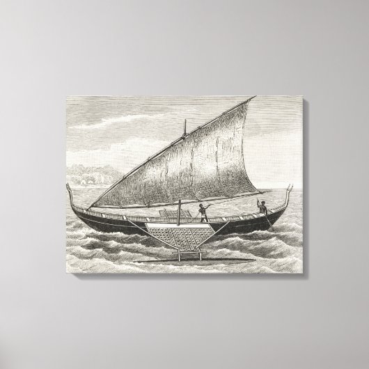 Bot van de Mortlock-eilanden met een uitwijkhaven Canvas Afdruk (Voorkant)