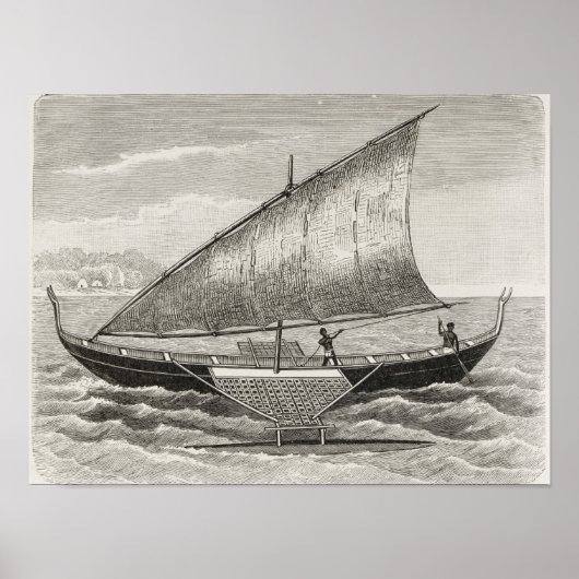 Bot van de Mortlock-eilanden met een uitwijkhaven Poster (Voorkant)
