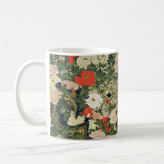 Botan Shoukinzu Colorful Floral Flowers Patroon Koffiemok (Links)