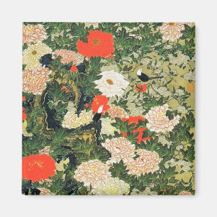 Botan Shoukinzu Colorful Floral Flowers Patroon Magneet