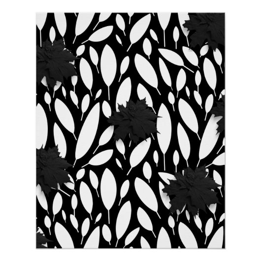 Botanic Balance" Black & White Acrylic poster (Voorkant)