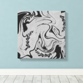 Botanic Balance" Black & White Acrylic Wall Art  Canvas Afdruk (Insitu (Houten vloer))