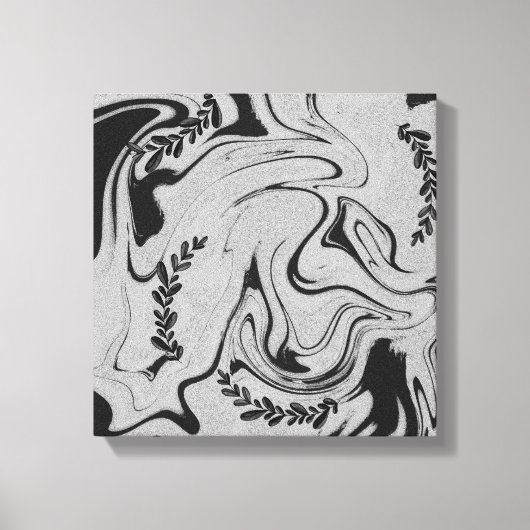 Botanic Balance" Black & White Acrylic Wall Art  Canvas Afdruk (Voorkant)