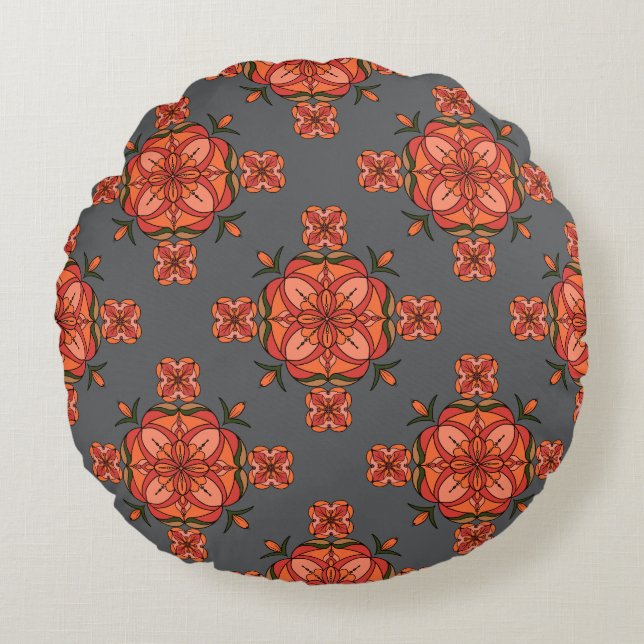 Botanic Bloom Round Pillow Rond Kussen (Voorkant)