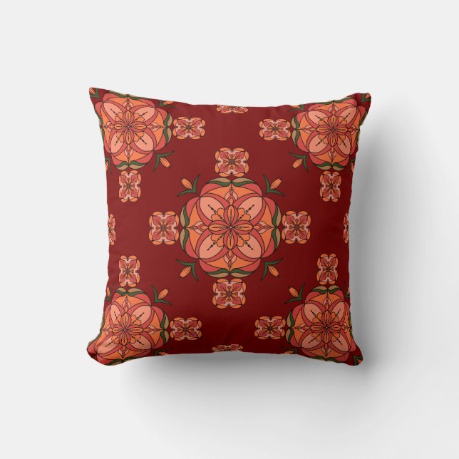 Botanic Bloom Throw Pillow Kussen (Voorkant)